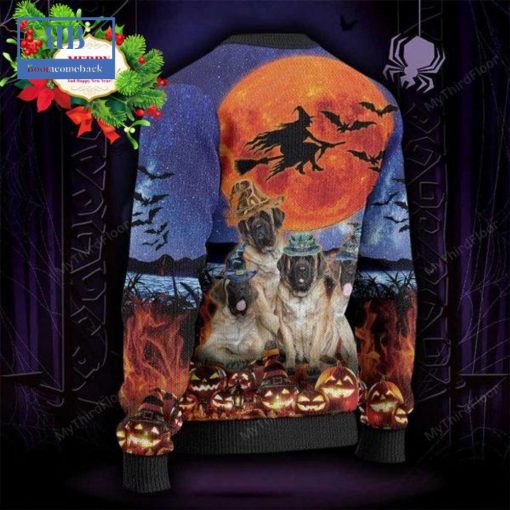 English Mastiff Witch Halloween Ugly Christmas Sweater