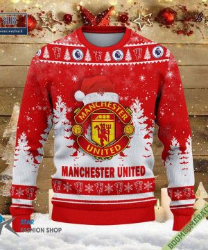 epl manchester united logo ugly christmas sweater 3 NQSz4