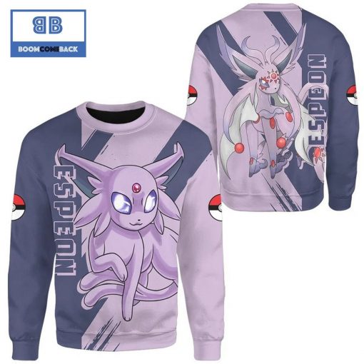 Espeon Pokemon Anime Christmas 3D Sweatshirt