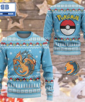 Evolution Charizard Pokemon Anime Custom Imitation Knitted Ugly Christmas Sweater