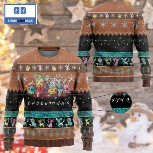 Evolutions Pokemon Anime Custom Imitation Knitted Ugly Christmas Sweater