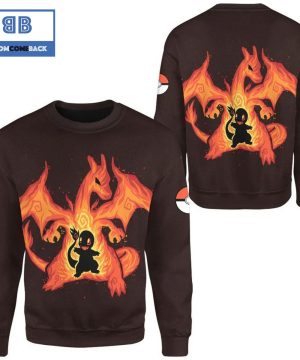 Evolve Charmander Within Charizard Pokemon Anime Christmas 3D Sweatshirt