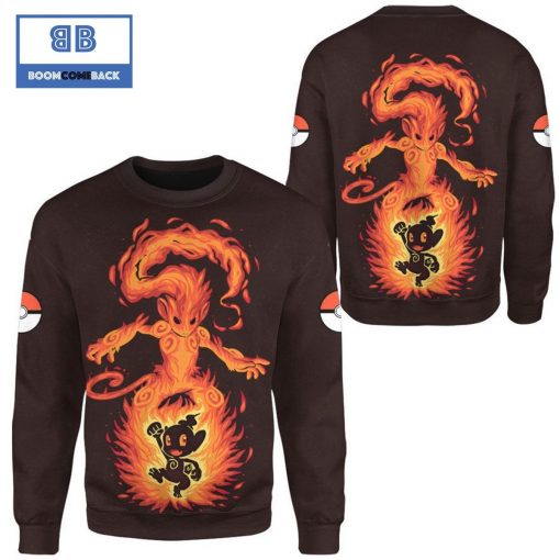 Evolve Chimchar Within Infernape Pokemon Anime Christmas 3D Sweatshirt