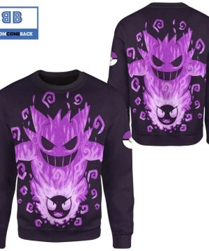 Evolve Gastly Within Gengar Pokemon Anime Christmas 3D Sweatshirt