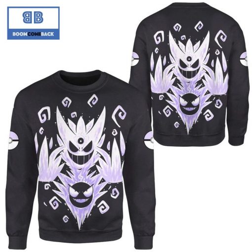 Evolve Gastly Within Mega Gengar Pokemon Anime 3d Sweatshirt