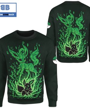 evolve leafeon pokemon anime 3d sweatshirt 2 q6wIw