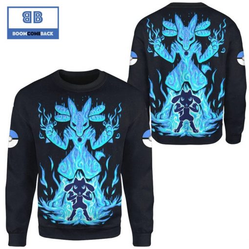 Evolve Riolu Within Lucario Pokemon Anime Christmas 3D Sweatshirt