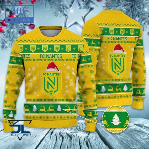 FC Nantes Santa Hat Ugly Christmas Sweater