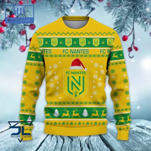 FC Nantes Santa Hat Ugly Christmas Sweater