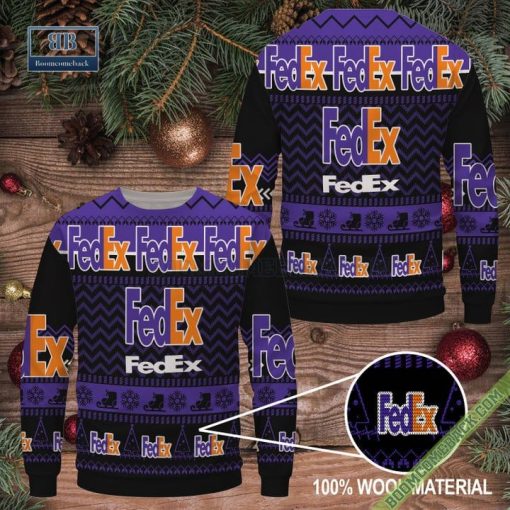 FedEx Logo Pattern Ugly Christmas Sweater