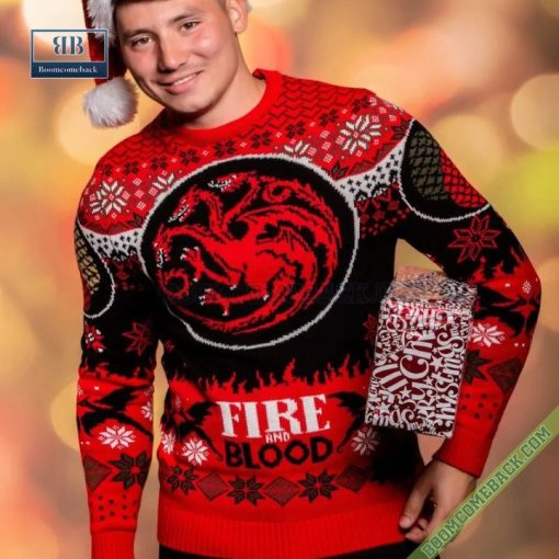 Fire & Blood Targaryen Game Of Thrones Ugly Christmas Sweater