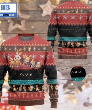 Fire Pokemon Anime Custom Imitation Knitted Ugly Christmas Sweater