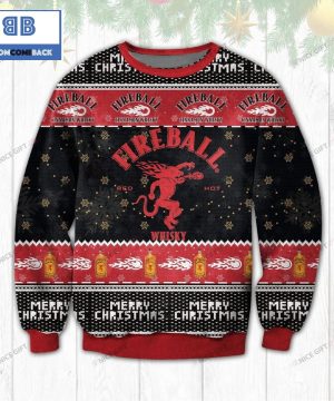 Fireball Cinnamon Whisky Christmas Red 3D Sweater