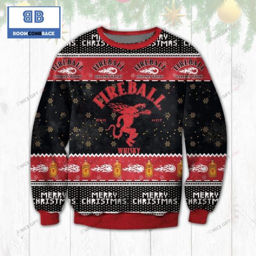 Fireball Cinnamon Whisky Christmas Red 3D Sweater