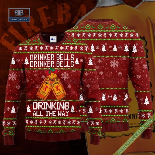 Fireball Drinker Bells Drinker Bells Drinking All The Way Ugly Christmas Sweater