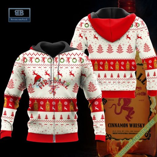 Fireball Santa Hat Christmas Ugly Christmas Sweater Hoodie Zip Hoodie Bomber Jacket