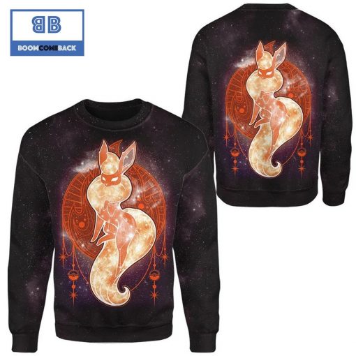 Flareon Starry Pokemon Anime Christmas 3D Sweatshirt