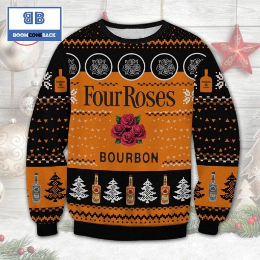 Four Roses Bourbon Whisky Christmas 3D Sweater