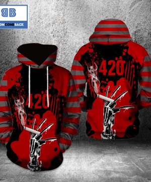 Freddy Krueger 420 Halloween 3D Hoodie