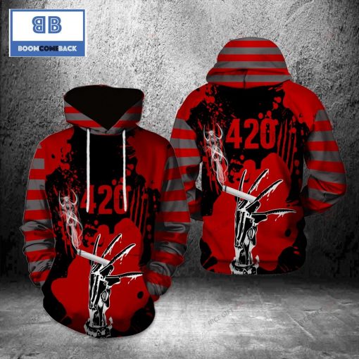 Freddy Krueger 420 Halloween 3D Hoodie