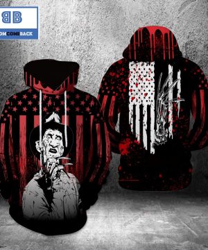 Freddy Krueger American Flag 3D Halloween Hoodie