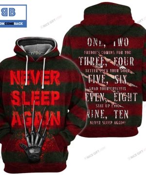 freddy krueger never sleep again halloween 3d hoodie ver 1 2 F2IKV