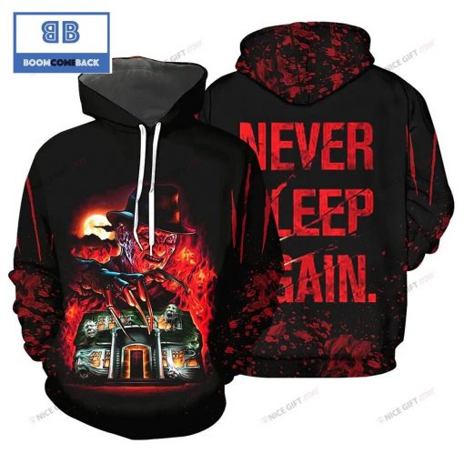 Freddy Krueger Never Sleep Again Halloween 3D Hoodie ver 2