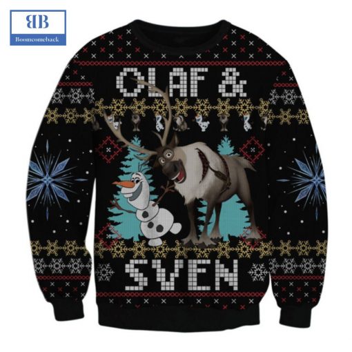 Frozen Olaf And Sven Ugly Christmas Sweater