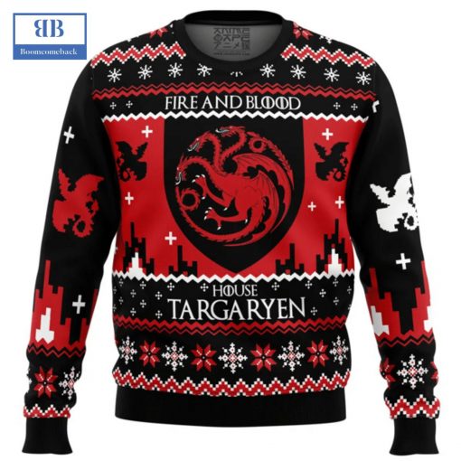 Game Of Thrones Fire And Blood House Targaryen Ugly Christmas Sweater