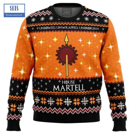 Game Of Thrones Unbowed Unwrapped Unbroken House Martell Ugly Christmas Sweater