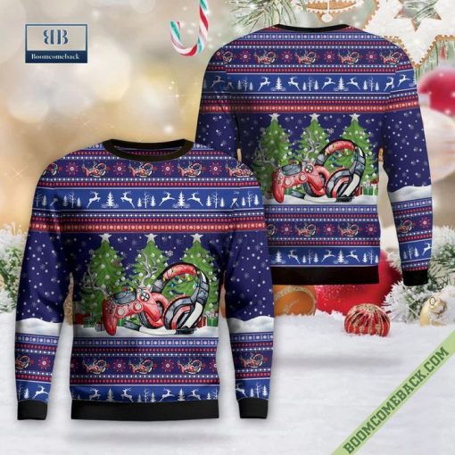 Gaming Headphone Xbox Controller Ugly Christmas Sweater