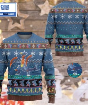 Garchomp Pokemon Anime Custom Imitation Knitted Ugly Christmas Sweater