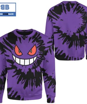 Gengar Face Tie Dye Christmas 3d Sweatshirt