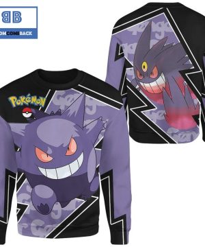 Gengar Pokemon Anime Christmas 3D Sweatshirt