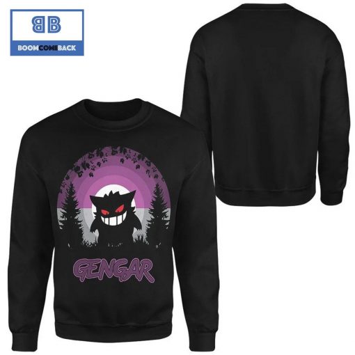 Gengar Shadow Pokemon Anime Christmas 3D Sweatshirt