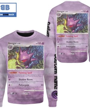 Gengar Stormfront Christmas Pokemon Anime 3d Sweatshirt