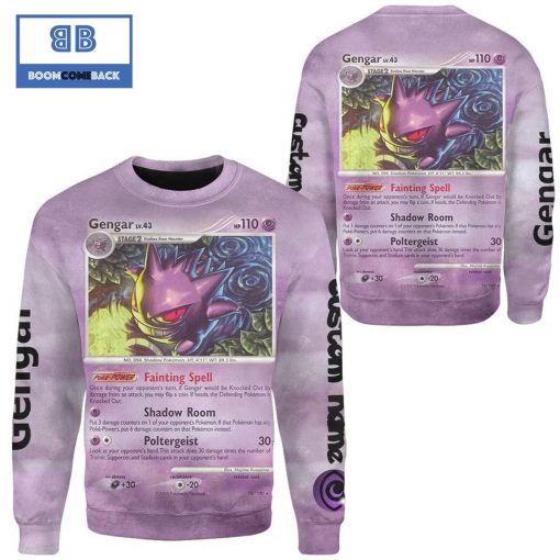 Gengar Stormfront Christmas Pokemon Anime 3d Sweatshirt