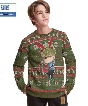 Genos One Punch Man Anime Christmas Custom Knitted 3D Sweater