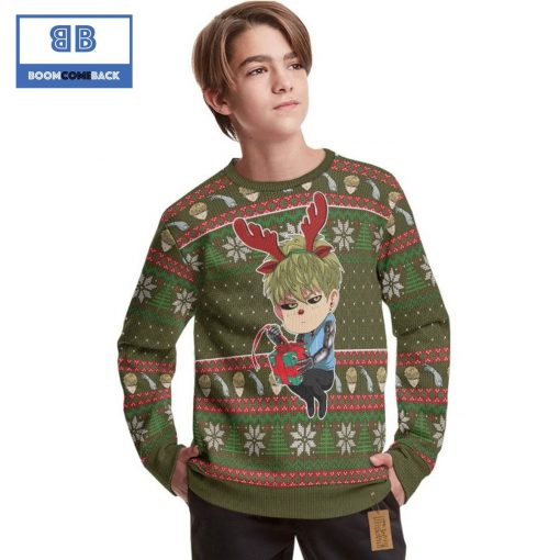 Genos One Punch Man Anime Christmas Custom Knitted 3D Sweater