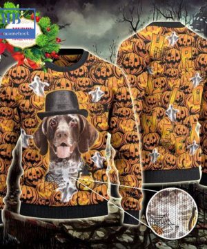 German Shorthaired Pointer Halloween Pumpkin Ugly Christmas Sweater