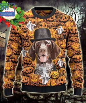 German Shorthaired Pointer Halloween Pumpkin Ugly Christmas Sweater