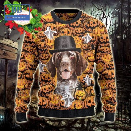 German Shorthaired Pointer Halloween Pumpkin Ugly Christmas Sweater