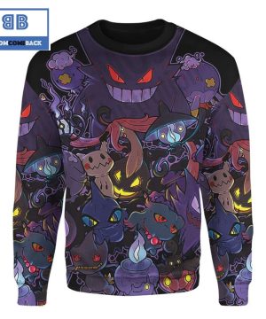 Ghost Pattern Custom Pokemon Anime Christmas 3D Sweatshirt