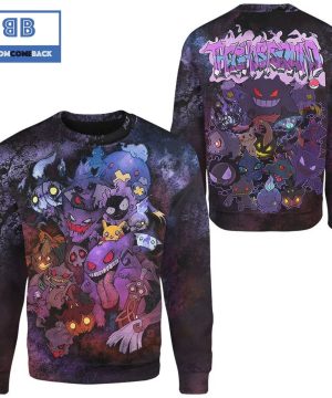 Ghost Type Custom Pokemon Anime Halloween 3D Sweatshirt