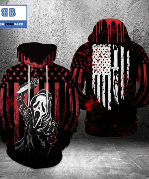 Ghostface American Flag Halloween 3D Hoodie