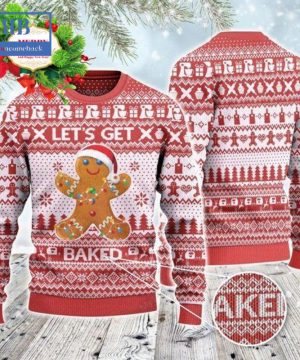 Gingerbread Let’s Get Baked Ugly Christmas Sweater