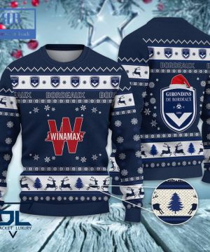 Girondins de Bordeaux Santa Hat Ugly Christmas Sweater