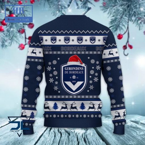 Girondins de Bordeaux Santa Hat Ugly Christmas Sweater