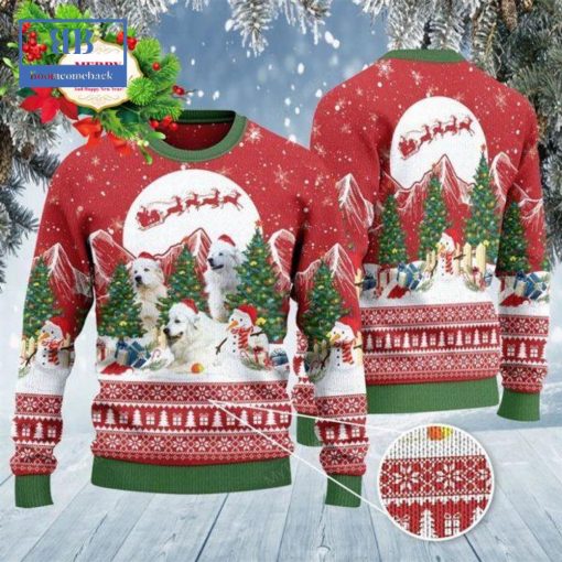 Great Pyrenees Christmas Tree Snowman Ugly Christmas Sweater