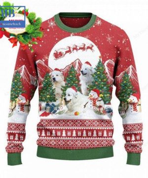 great pyrenees christmas tree snowman ugly christmas sweater 3 bjONU